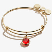 July Light Siam Birthstone Charm Bangle