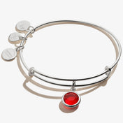 July Light Siam Birthstone Charm Bangle