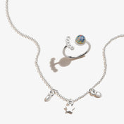 Star Charm Necklace + Crystal Ring Gift Set