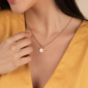 Daisy + Pearl Duo Charm Necklace