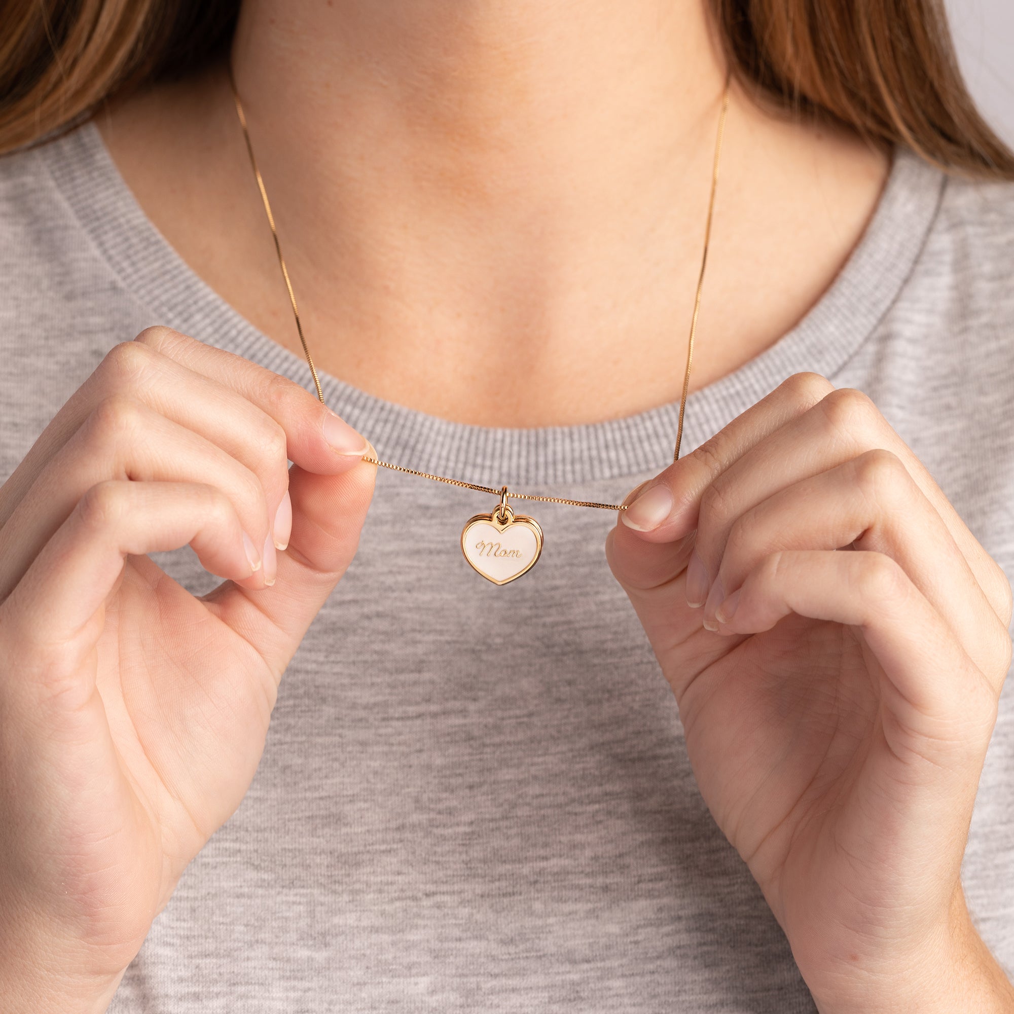 'Love You Unconditionally' Mom Duo Charm Necklace
