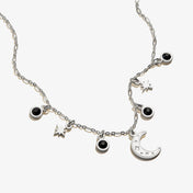 Moon + Crystal Delicate Necklace