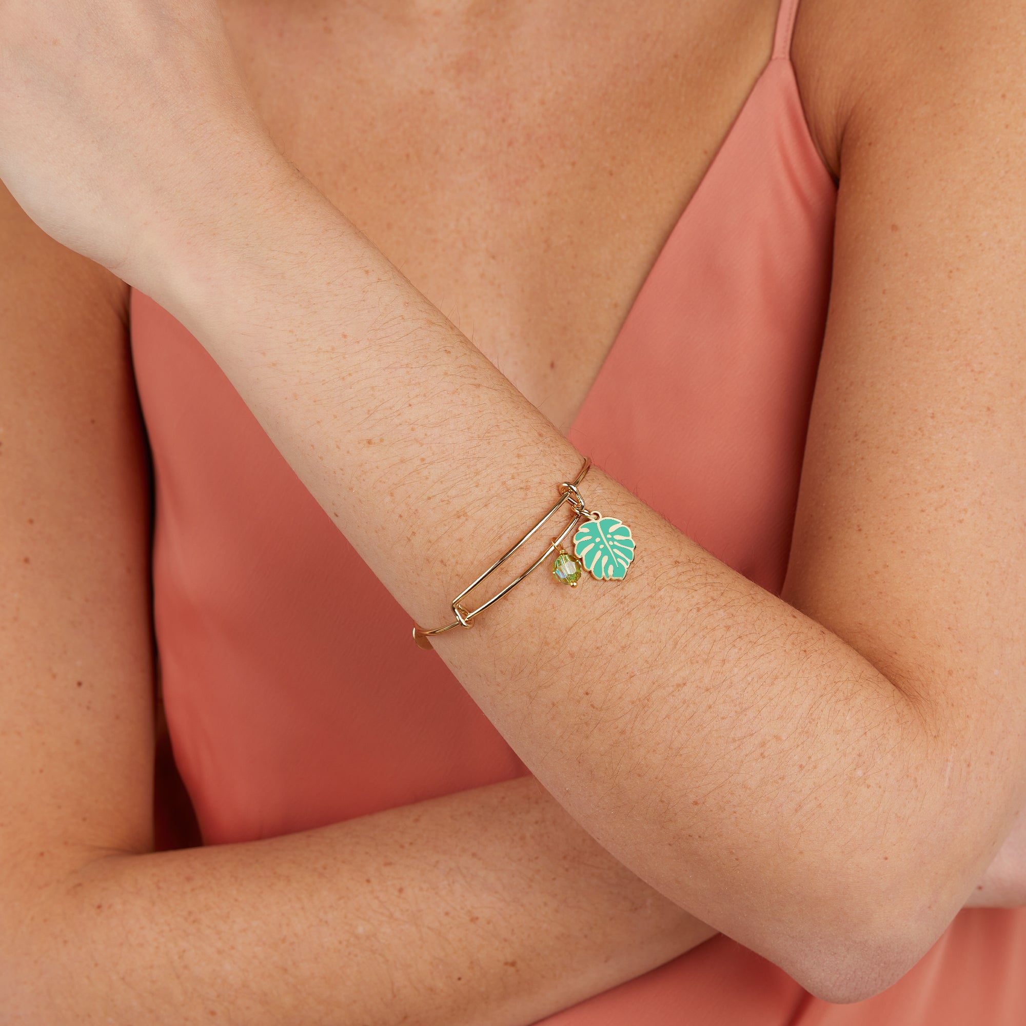 Tropical-Leaf-Duo-Charm-Bangle-Gold-Model-A21EBLEAFSG.jpg