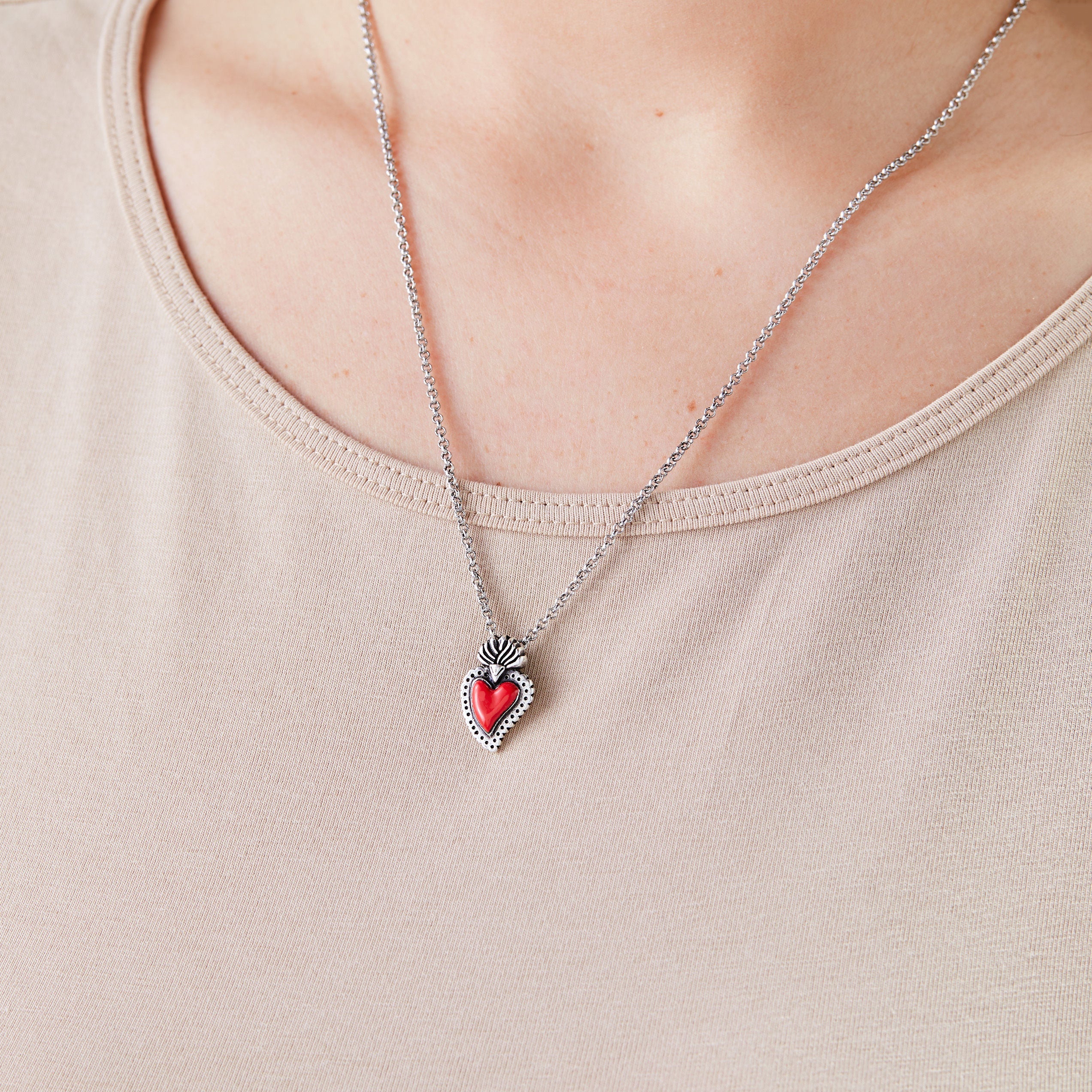 Frida Kahlo Sacred Heart Necklace