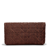 Gabriel Leather Fold Over Clutch, Brown