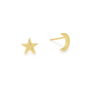 Moon + Star Stud Earrings